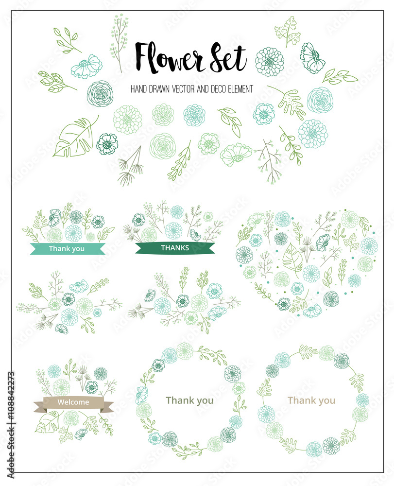 Wedding graphic set. FLOWER DESIGN ELEMENTS. Frames, labels, ribbons, symbols. Brand & identity elements such as logo.
Wedding graphic set. FLOWER DESIGN ELEMENTS. Frames, labels, ribbons, symbols. Brand & identity elements such as logo.