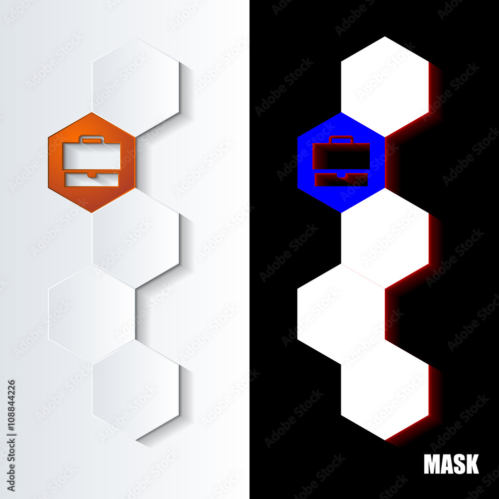 Fototapeta premium Hexagons_Orange_Icon_Vertical
