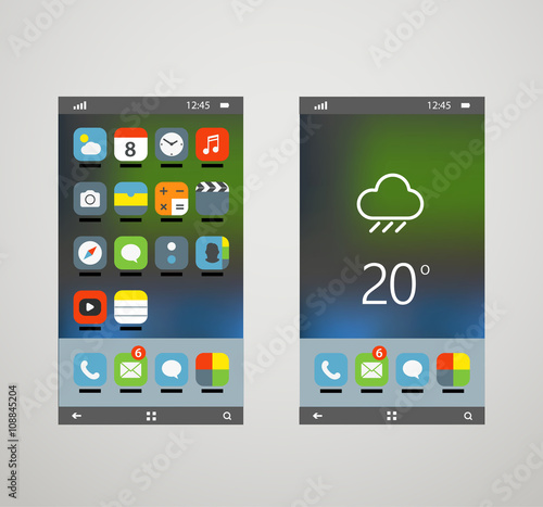 Beach landcape with chairs and umbrella