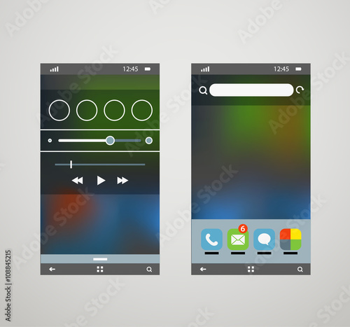 Beach landcape with chairs and umbrella