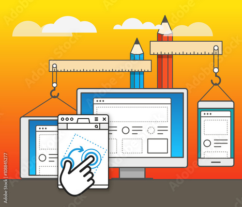 Beach landcape with chairs and umbrella