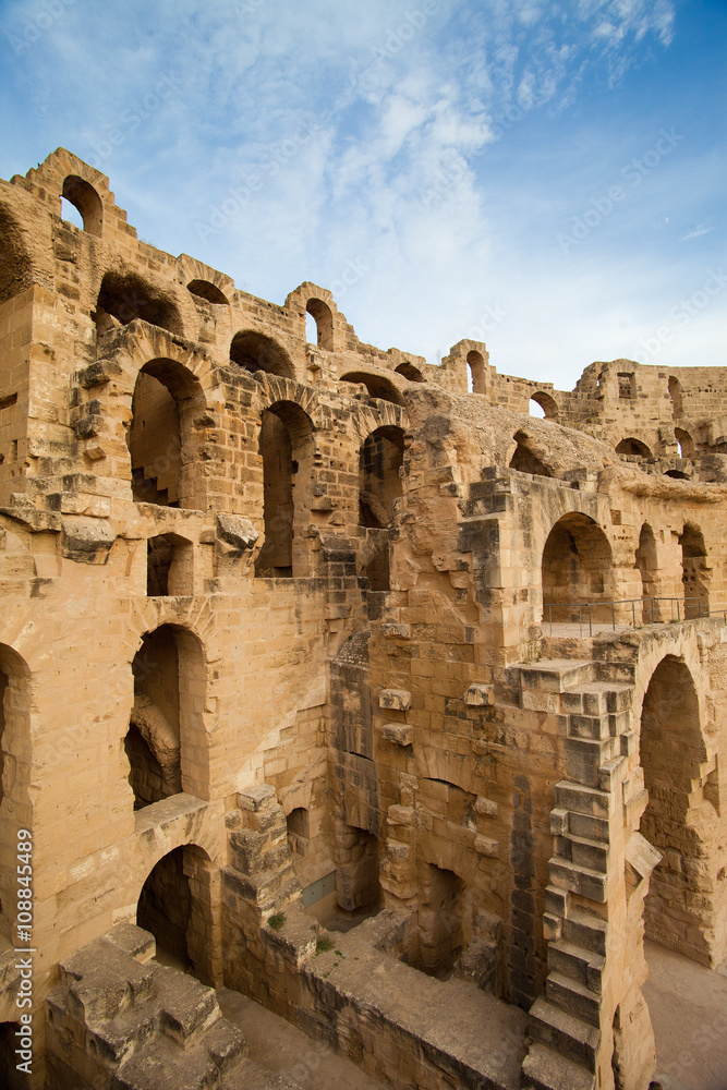 Ruins of the largest coliseum in North Africa. El Jem,Tunisia, UNESCO Ruins of the largest coliseum in North Africa. El Jem,Tunisia, UNESCO