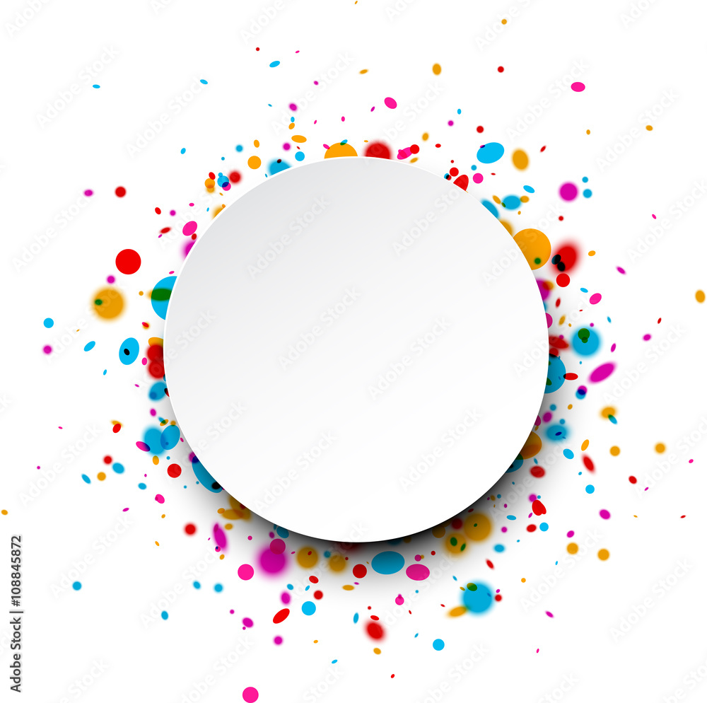 Round background with confetti. Stock Vector | Adobe Stock