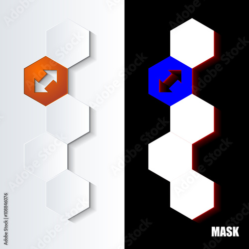 Fototapeta Naklejka Na Ścianę i Meble -  Hexagons_Orange_Icon_Vertical