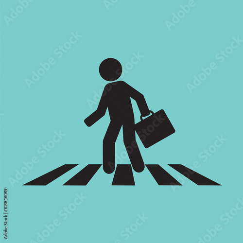 Crosswalk Graphic Sign Vector Illustration.