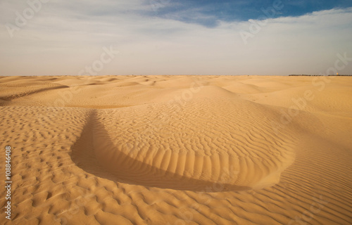 Africa, Morocco - view of Erg Chebbi Dunes - Sahara Desert. Selective focus