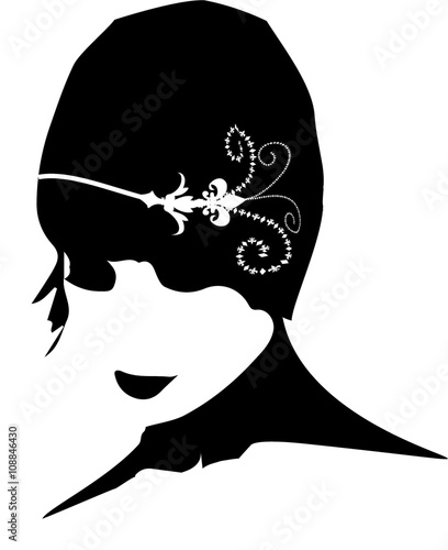donna stilizzata con cappello Stock Illustration | Adobe Stock