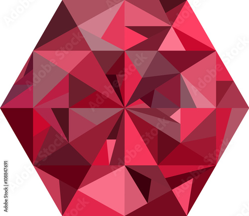 Abstract red diamond on white.