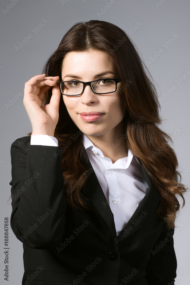 beautiful woman in glasses