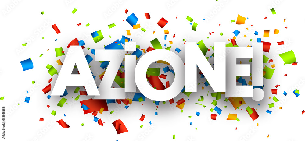 Action paper banner. Action paper banner.