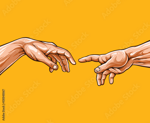 Adam hands. Vector illustration