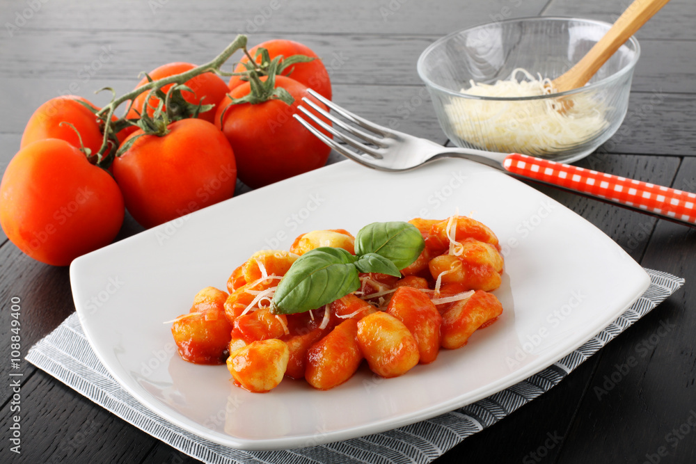 Gnocchi with tomato sauce and basil Gnocchi with tomato sauce and basil