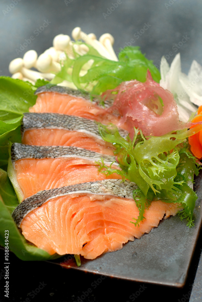 Fresh salmon silced Fresh salmon silced