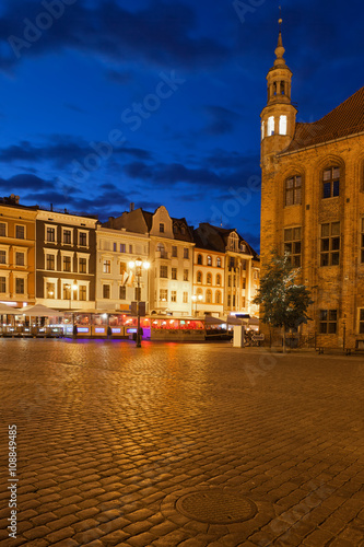 Old Town of Torun by Night in Poland