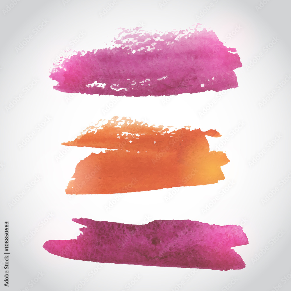 Painted Pink and Orange Watercolor Background. Watercolor Wash. Ombre Watercolor Background. vector