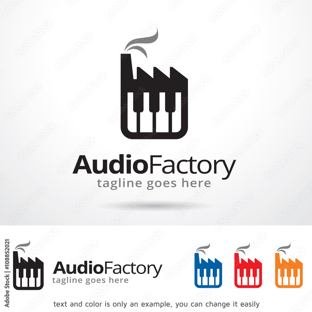 Obraz premium Audio Factory Logo Template Design Vector 
