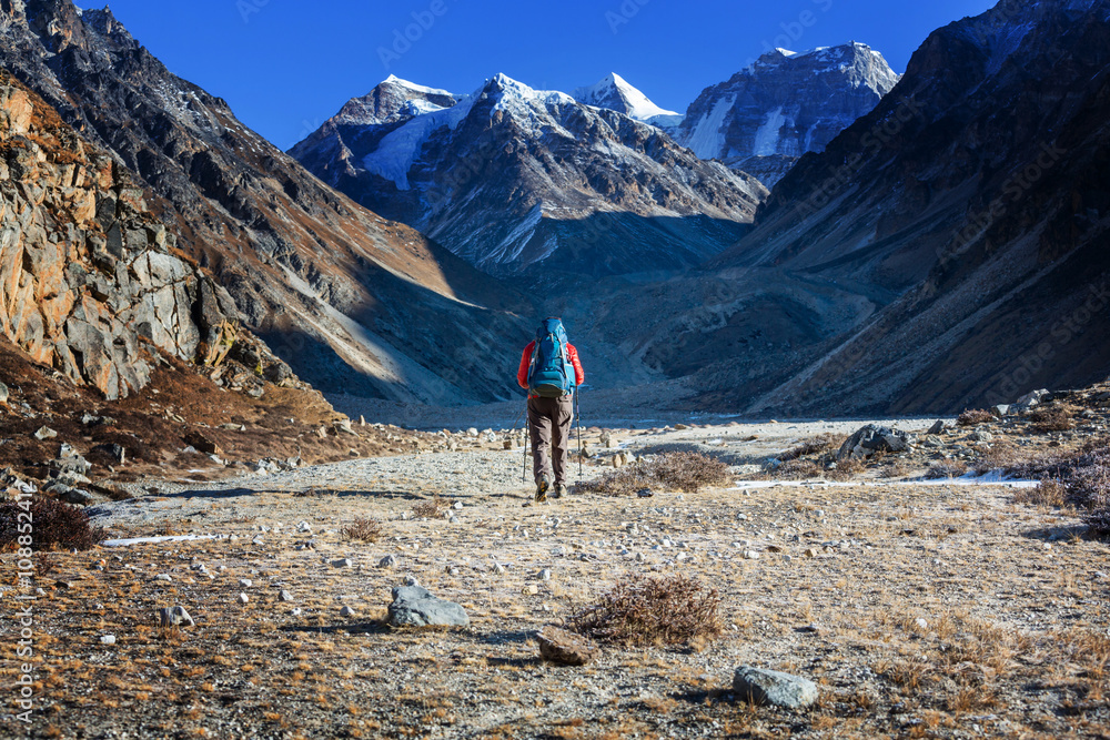 Naklejka premium Hike in Himalayas