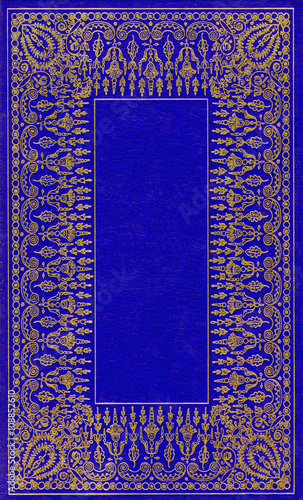 Wallpaper Mural Blue and gold leather cover Torontodigital.ca