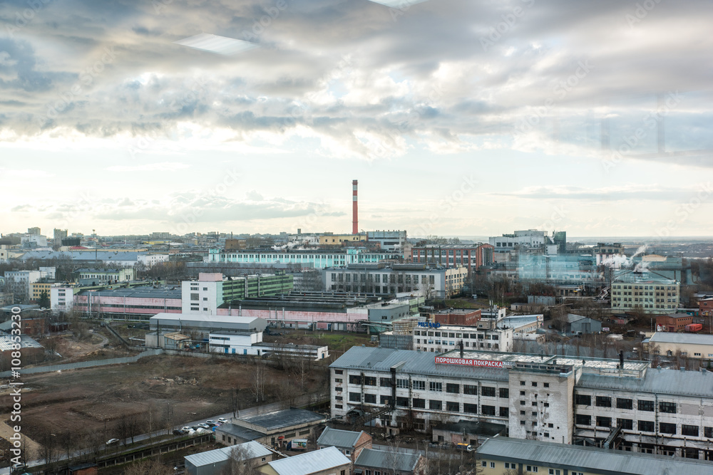 Obraz premium City Industrial zone, railroad.