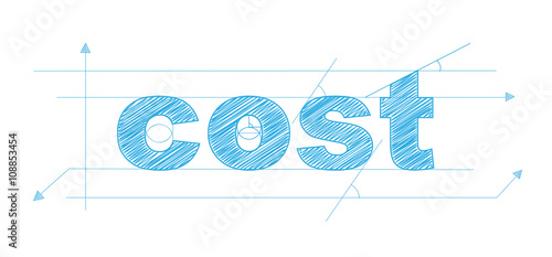 COST Vector Technical Drawing Letters Icon