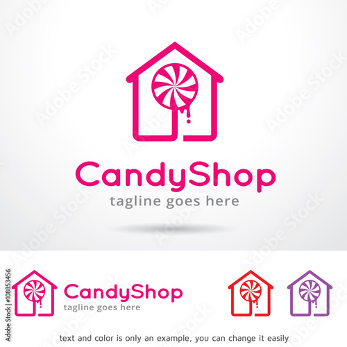 Candy Shop Logo Template Design Vector 