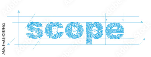 SCOPE Vector Technical Drawing Letters Icon photo