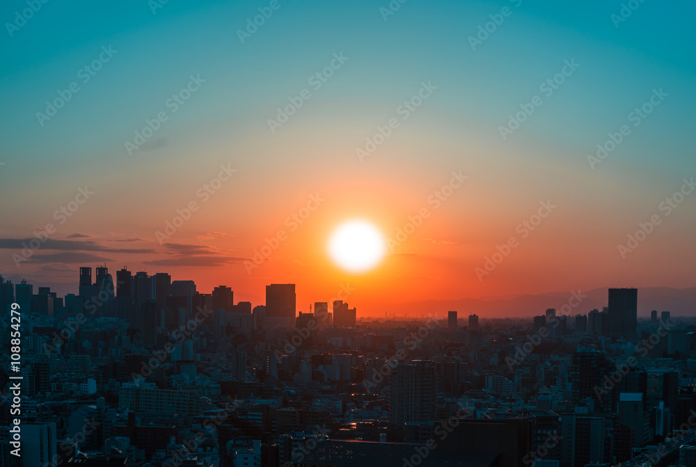 Sunset view in Tokyo