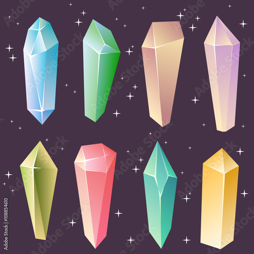 Crystal design elements vector illustration