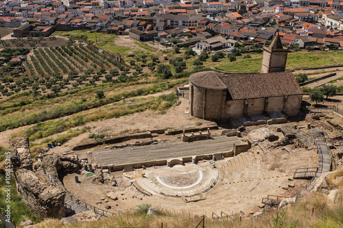 Ancient Roman theater in Medellin. Extremadura. Spain. photo