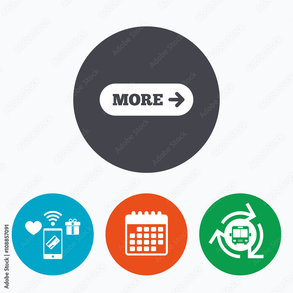 More with arrow sign icon. Details symbol. More with arrow sign icon. Details symbol.