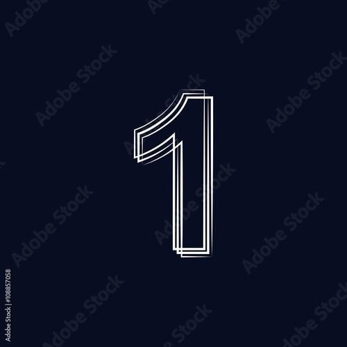 number 1  outline stroke