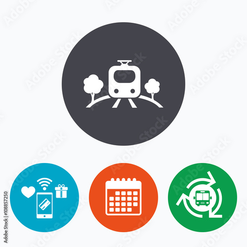 Overground sign icon. Metro train symbol.