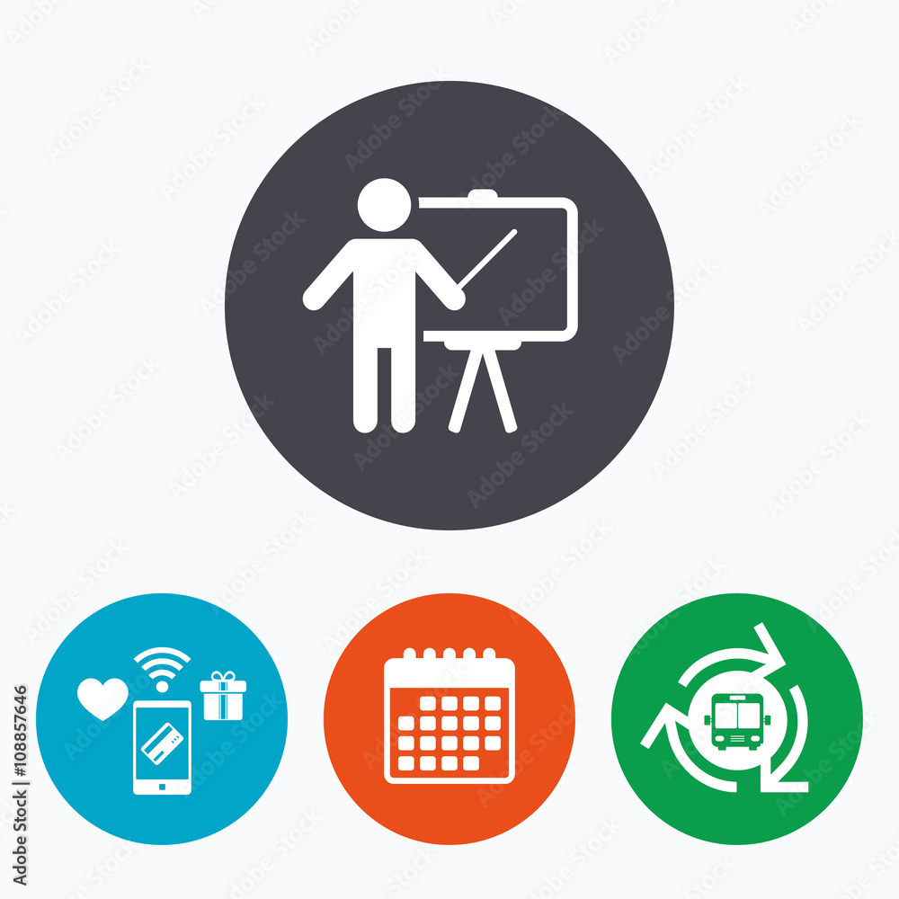 Presentation billboard sign icon. Presentation billboard sign icon.