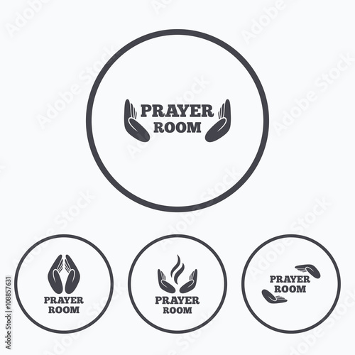 Prayer room icons. Religion priest symbols.