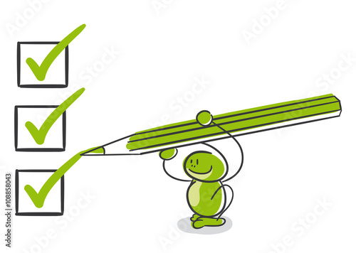 Stick Figure Series Green / Check