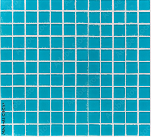 mosaic of glass tiles blue color