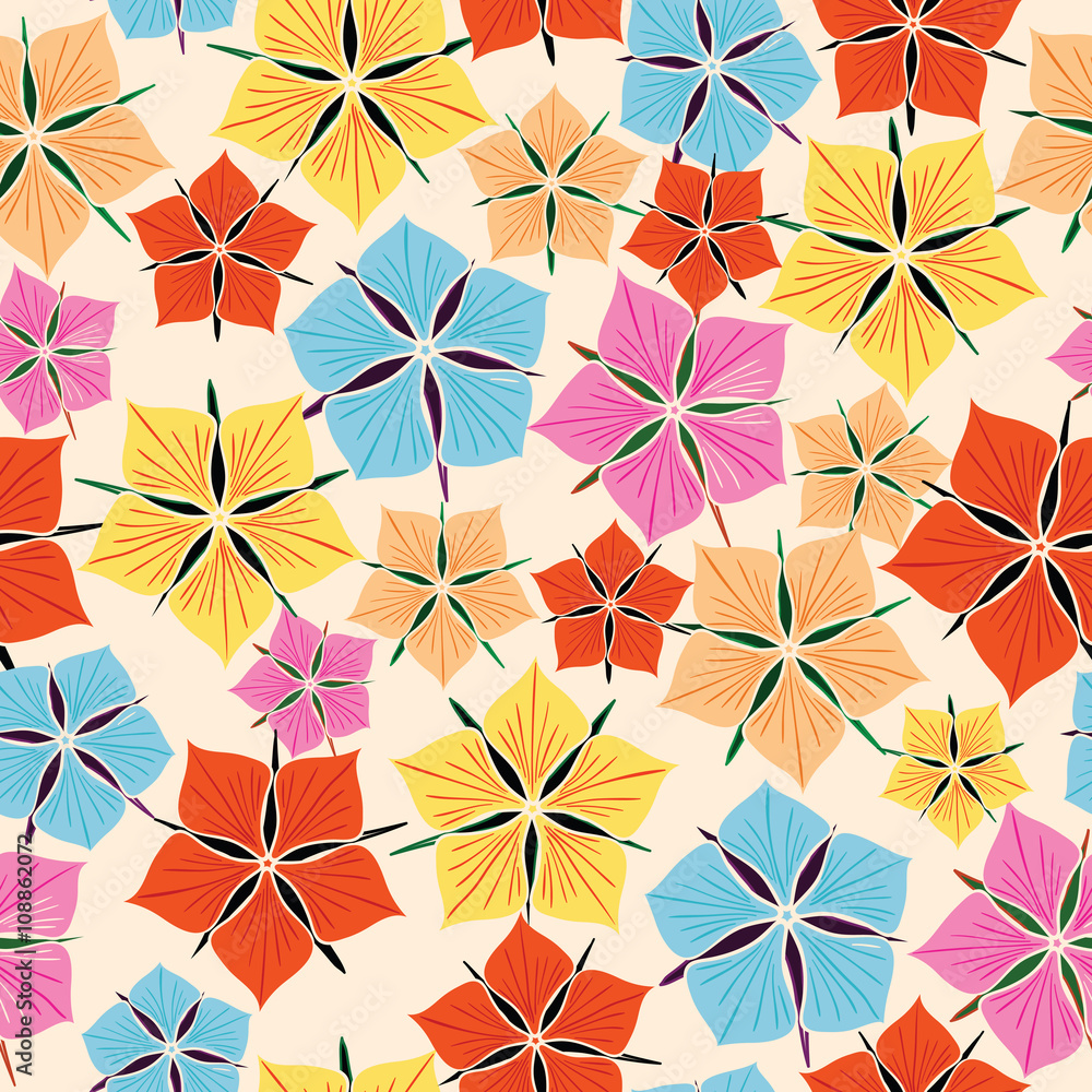 Background made up of flowers and plants.