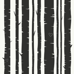 Stickers Berken patronen Berkenbos vector patroon naadloos  © peregrina_yulya