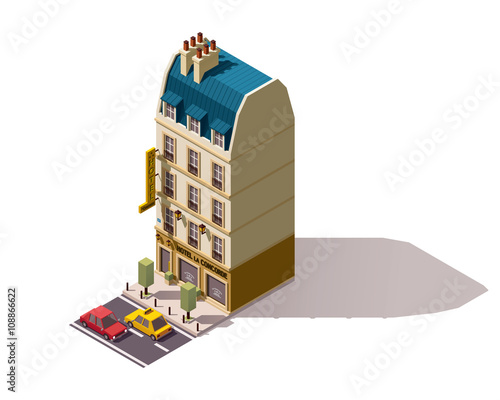Vector isometric Paris building
