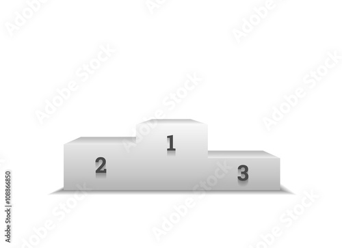 Pedestal for winners, podium isolated on white