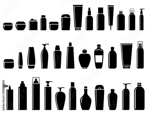 glossy cosmetic bottle set