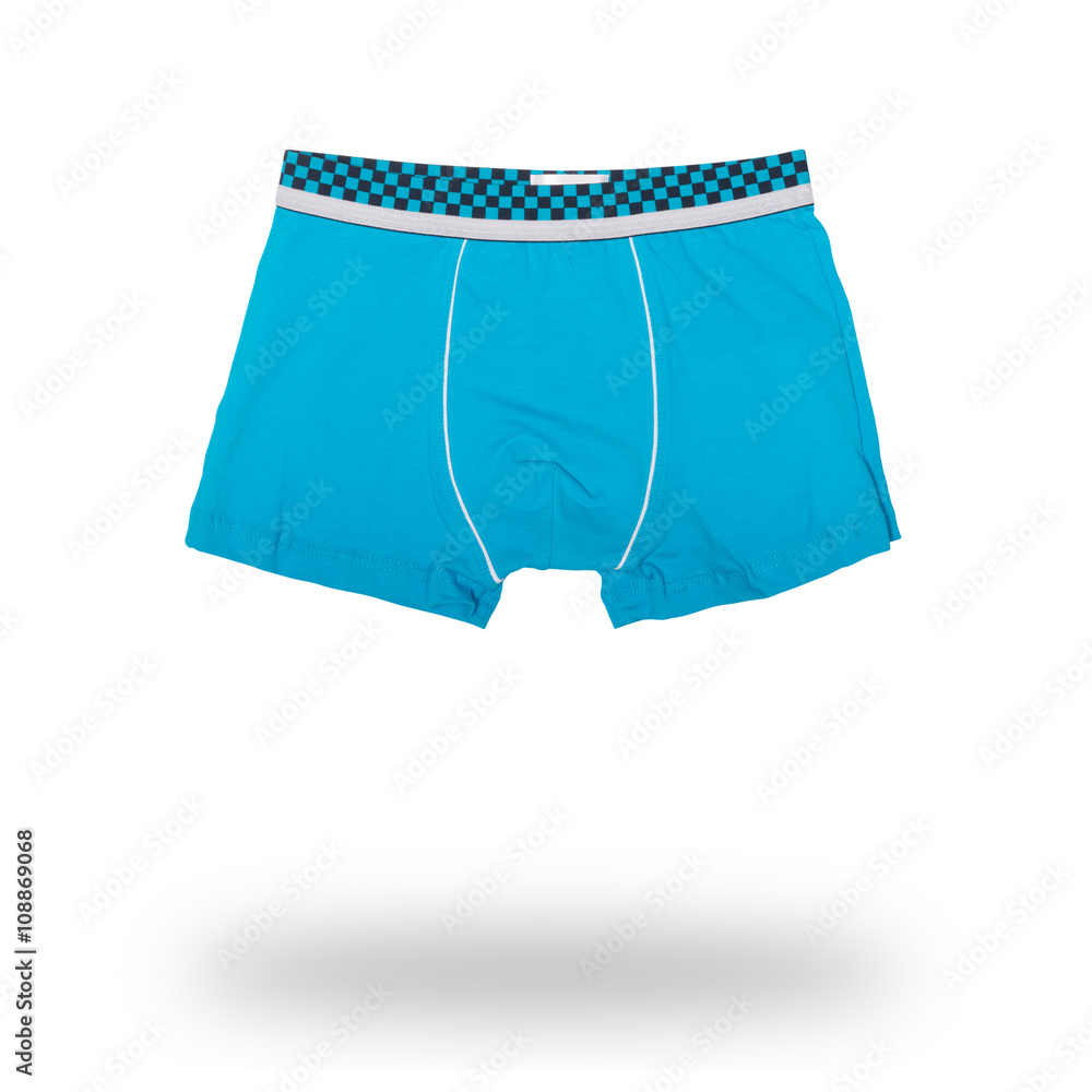 blue male boxer isolated on white blue male boxer isolated on white