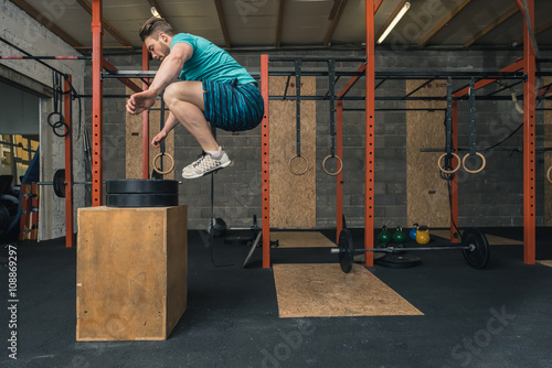Male Crossfit Trainer Jumping