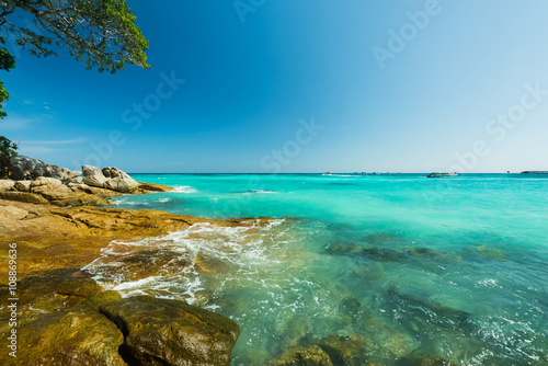 Beautiful Stone beach at Tacai Island,Thailand