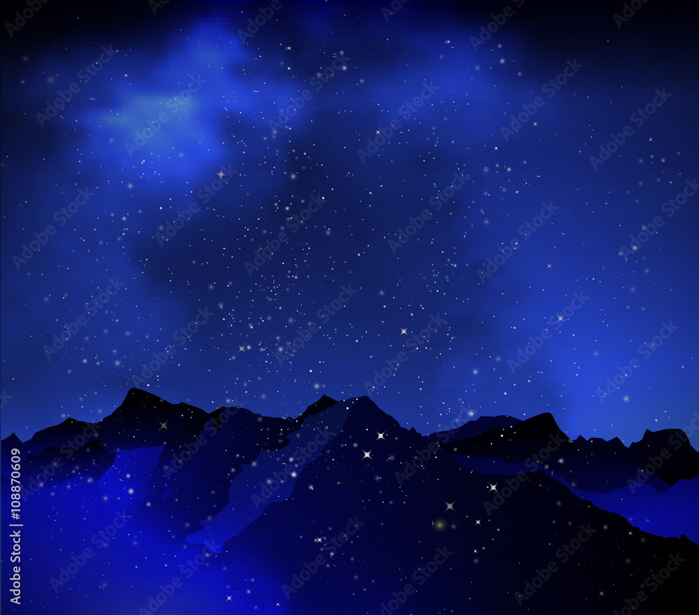 mountains on the background of night sky mountains on the background of night sky