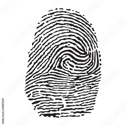 Vector black isolated fingerprint
