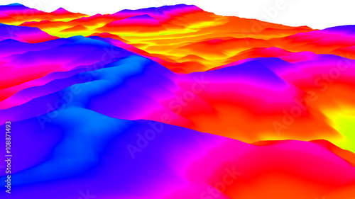 3D illustration of terrain surface structure