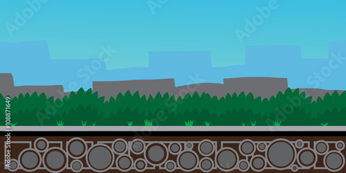 Nature landscape, background for games, grass.