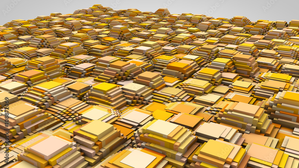 3D illustration of poly relief surface structure