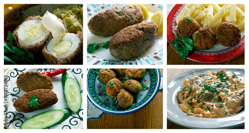 Food set of different  Kofte photo